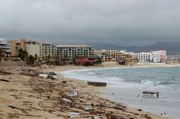 Damaged by hurricane Odile Medano beach — Stock Photo, Image