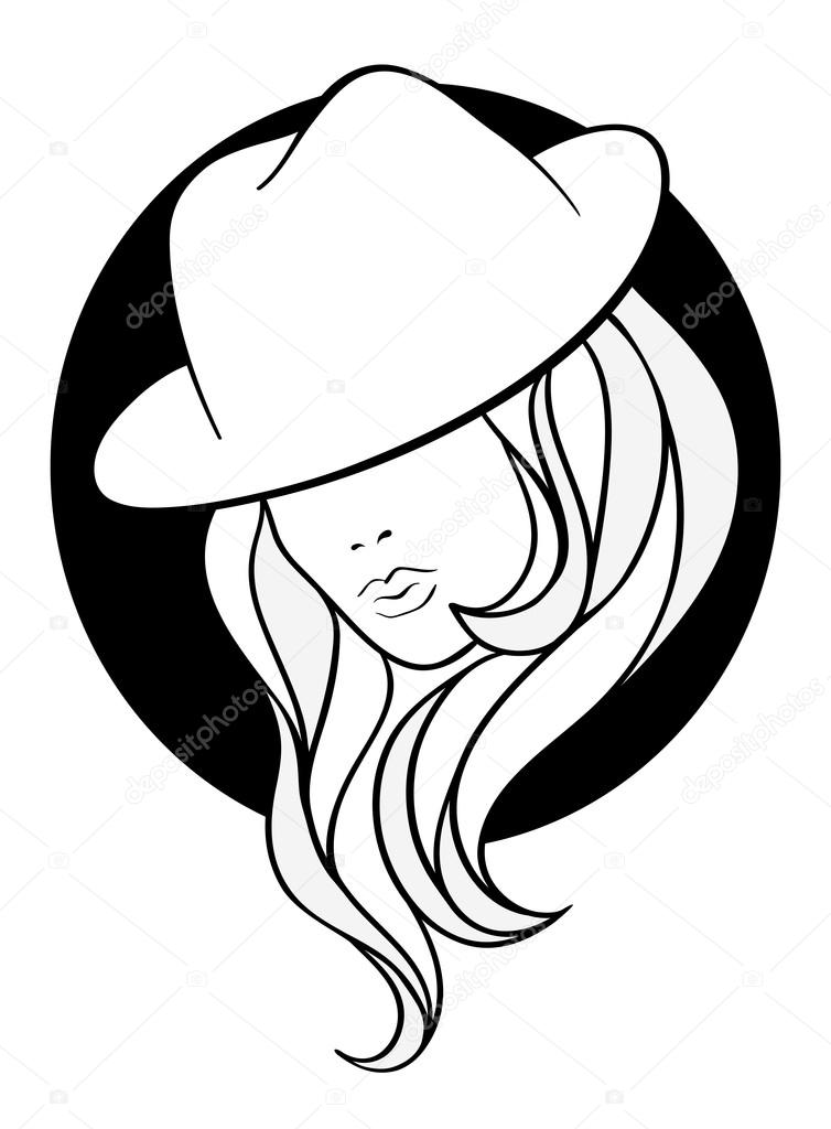 Young girl in a vintage gangster hat