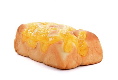 Beyaz arka planda ev yapımı çörek.