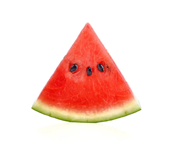 Beyaz arka planda izole edilmiş karpuz dilimleri.