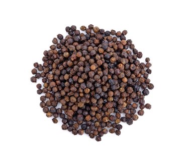 Beyaz arka planda siyah biberler, Üst Manzara