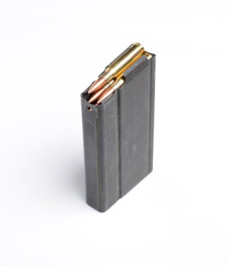 Yüklenen tüfek dergi. 308 kalibre.