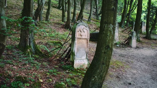 Régi temető zsidó sírkövekkel — Stock Fotó
