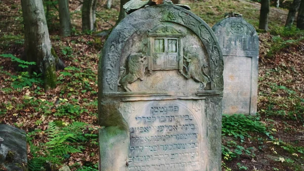 Régi temető zsidó sírkövekkel — Stock Fotó