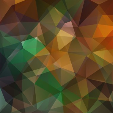 Çokgen vektör arka plan. Kapak tasarımı, kitap tasarımı, web sitesi arka plan kullanılabilir. Vektör illüstrasyon, Yeşil, kahverengi renkler.