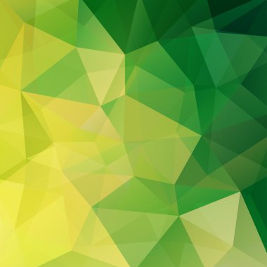 Poligonal vektör arka plan. Kullanılabilir kapak tasarımı, kitap tasarımı, Web sitesi arka plan. Vektör çizim. Yeşil, sarı renkler.