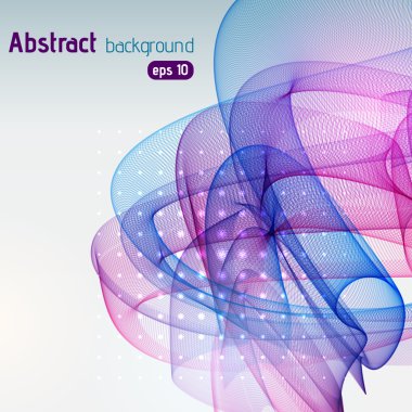 Düzgün çizgilerle soyut arka plan. Renk dalgaları, desen, sanat, teknoloji duvar kağıdı, teknoloji arka plan. Vektör illüstrasyon. Mavi, pembe, mor renkler.