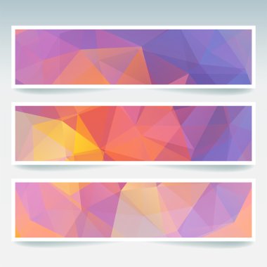 Soyut geometrik afiş kümesi