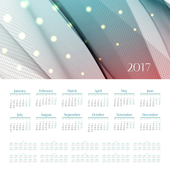 Calendrier 2017-2027 ans — Image vectorielle