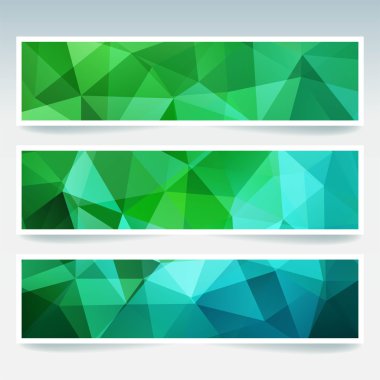 çokgen üçgenler ile ayarlanmış afişler