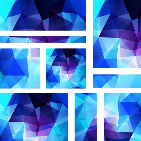 Banners con triángulos abstractos poligonales — Archivo Imágenes Vectoriales