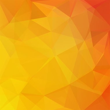 Soyut mozaik arka plan. Üçgen geometrik arkaplan. Tasarım elemanları. Vektör çizimi. Sarı, turuncu renkler.
