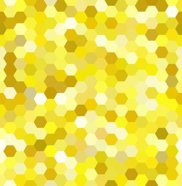 seamless abstract mosaic background. Hexagons geometric background. Design elements. Vector illustration. Yellow, orange, white colors.