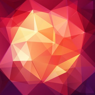Polygonal vector background. Can be used in cover design, book design, website background. Vector illustration. Red, orange, yellow, brown colors.