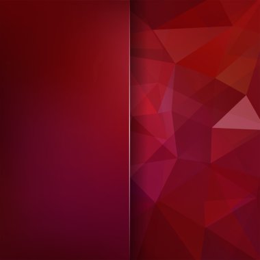 Abstract geometric style dark red background. Brown business background Blur background with glass. Vector illustration