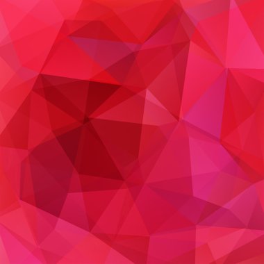 Geometrik şekillerin arka planı. Kırmızı mozaik deseni. Vektör Eps 10. Vektör illüstrasyon. Kırmızı, pembe, mor renkler. 