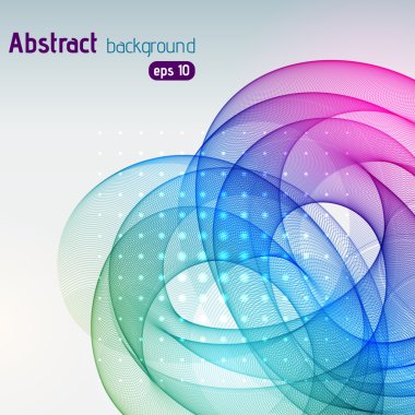 Abstract background with smooth lines. Color waves, pattern, art, technology wallpaper, technology background. Vector illustration. Pink, green, blue colors.