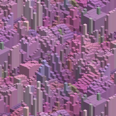 3b küpler ile soyut arka plan. İş kavramları için vektör küp kutusu. Pembe, mor renkler.