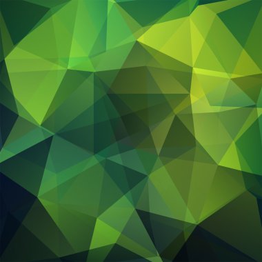 Geometrik desen, çokgen üçgenler yeşil tonları arka planda vektör. İllüstrasyon model