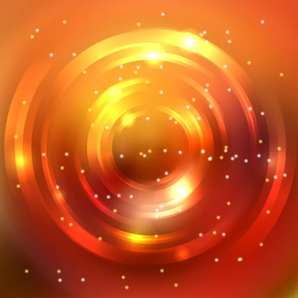 Astratto sfondo colorato, brillante tunnel cerchio. Elegante carta da parati geometrica moderna. Illustrazione vettoriale. Giallo, colori arancio . — Vettoriale Stock