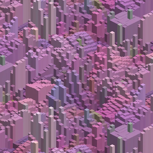 Abstraktní pozadí s 3D krychlemi. Pole vektorové kostky pro obchodní koncepty. Růžové, fialové barvy. — Stockový vektor
