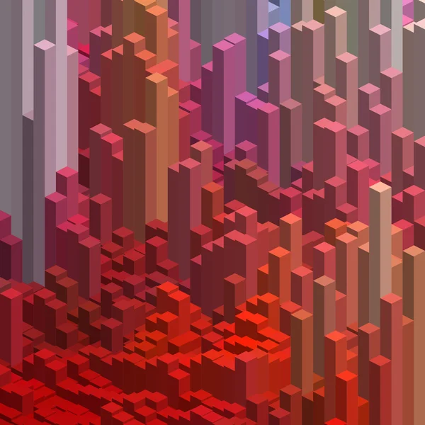 Αφηρημένο πολύχρωμο κύβο διανύσματος. Απεικόνιση διανύσματος. Κόκκινα, καφέ χρώματα. — Διανυσματικό Αρχείο