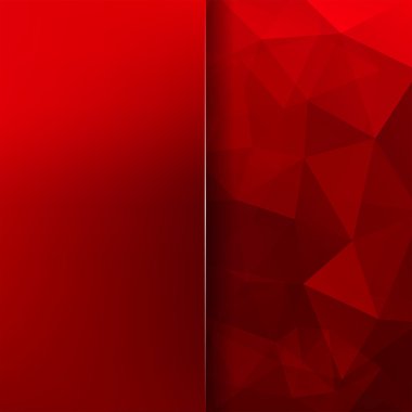 Üçgenlerden oluşan soyut arka plan. İş sunumları veya web şablonu afiş el ilanı için geometrik tasarım. Vektör illüstrasyon. Kırmızı renk. Noel arka plan. 