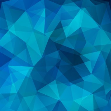 Çokgen vektör arka plan. Vektör illüstrasyon. Mavi renk. 