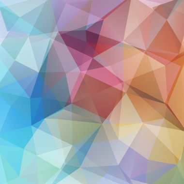 Geometrik şekillerin arka planı. Renkli mozaik deseni. Vektör Eps 10. Vektör illüstrasyon. Sonbahar renkli. Turuncu, pembe, mavi renkler. 