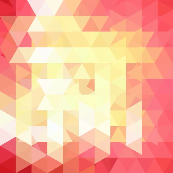 Fond fait de triangles. Composition carrée aux formes géométriques. Eps 10 Rouge, jaune, orange. Fond ensoleillé . — Image vectorielle