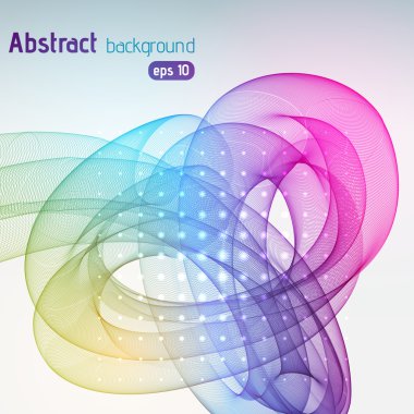 Soyut dalgalar arka plan, vektör illüstrasyon. Gökkuşağı renkli.