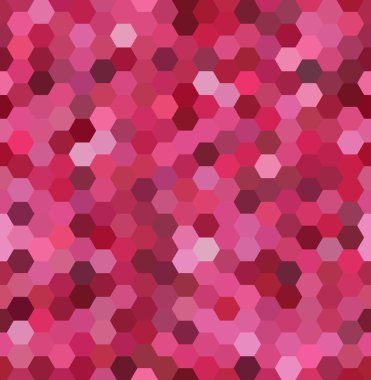 sorunsuz soyut mozaik arka plan. Altıgenler geometrik arka plan. Tasarım öğeleri. Vektör illüstrasyon. Pembe, mor renkler.