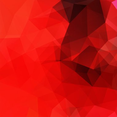 Geometrik desen, kırmızı tonlarda çokgen üçgen vektör arkaplanı. Görüntü düzeni