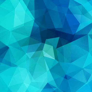 Üçgenlerden oluşan soyut arka plan. İş sunumları veya web şablonu afiş el ilanı için geometrik tasarım. Vektör illüstrasyon. Mavi renk.