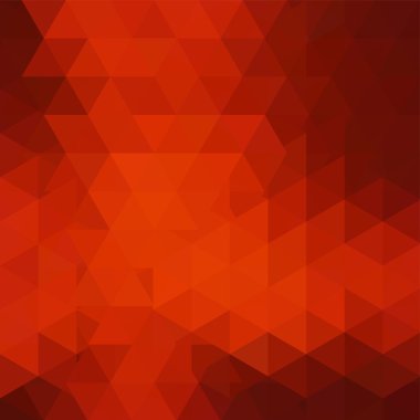 Abstract mosaic background. Triangle geometric background. Design elements. Vector illustration. Red, orange, brown colors.