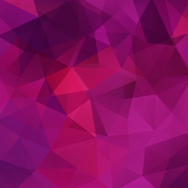 Üçgen oluşan arka plan. İş sunumları veya web şablonu afiş afiş için geometrik tasarım. Vektör çizim. Pembe, mor renkler.