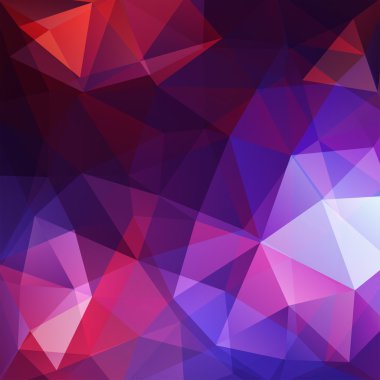 Geometrik desen, pembe ve mavi tonları arka planda çokgen üçgenler vektör. İllüstrasyon model. Kırmızı, pembe, mor renkler.