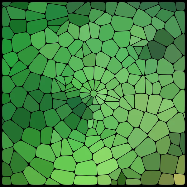 Abstracte geometrische veelkleurige achtergrond bestaande uit geometrische elementen gerangschikt op een zwarte achtergrond. Vector illustratie. Groene kleur. — Stockvector