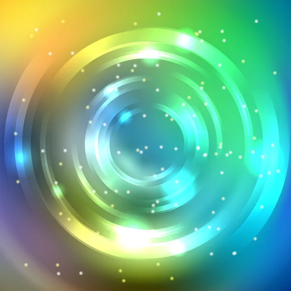 Fundo do círculo abstrato, projeto do vetor. Espiral brilhante. O túnel de fluxo de energia. Amarelo, verde, cores azuis . — Vetor de Stock