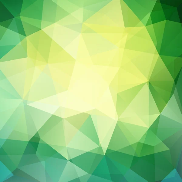 Grüner Hintergrund aus Dreiecken. quadratische Komposition mit grünen und gelben geometrischen Formen. Folge 10 gelb, grüne Farben. — Stockvektor