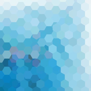 Soyut altıgen vektör arkaplanı. Mavi geometrik vektör çizimi. Yaratıcı tasarım şablonu.