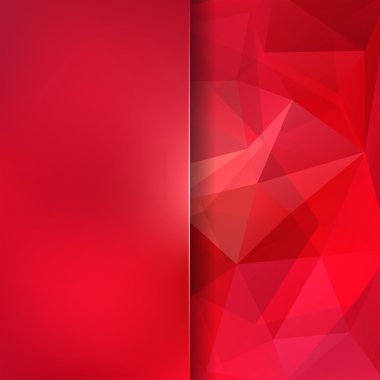 Soyut mozaik arka plan. Arka planı bulanıklaştırın. Üçgen geometrik arka plan. Tasarım öğeleri. Vektör illüstrasyon. Kırmızı renk