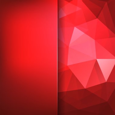 Soyut geometrik stil kırmızı arka plan. Kırmızı iş arka plan Cam ile bulanıklaştırma arka plan. Vektör illüstrasyon. Kırmızı renk.