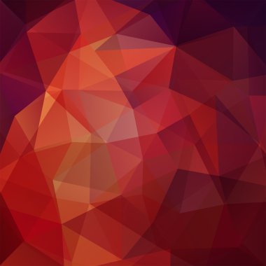 Üçgenlerden oluşan soyut arka plan. İş sunumları veya web şablonu afiş el ilanı için geometrik tasarım. Vektör illüstrasyon. Kırmızı, kahverengi renkler.