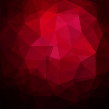 üçgenlerden oluşan soyut arka plan, vektör illüstrasyon. Koyu kırmızı renk.