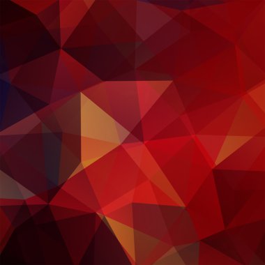 Üçgenlerden oluşan soyut arka plan. İş sunumları veya web şablonu afiş el ilanı için geometrik tasarım. Vektör illüstrasyon. Kırmızı, kahverengi renkler