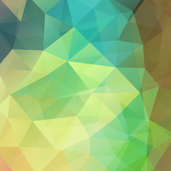 Abstract background consisting of triangles, vector illustration. Yellow, blue, green, brown, beige colors. — Stock Vector