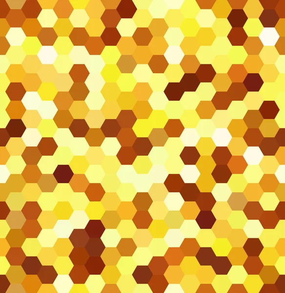 Fundo mosaico abstrato sem costura. Hexágonos fundo geométrico. Elementos de design. Ilustração vetorial. Amarelo, laranja, marrom cores . — Vetor de Stock