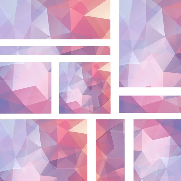 Conjunto de plantillas de banner con fondo abstracto. Banderas vectoriales modernas con fondo poligonal. Color rosa . — Archivo Imágenes Vectoriales