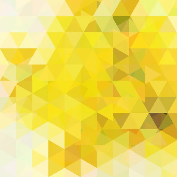 Fond fait de triangles. Composition carrée aux formes géométriques. Eps 10 Jaune, couleurs blanches . — Image vectorielle